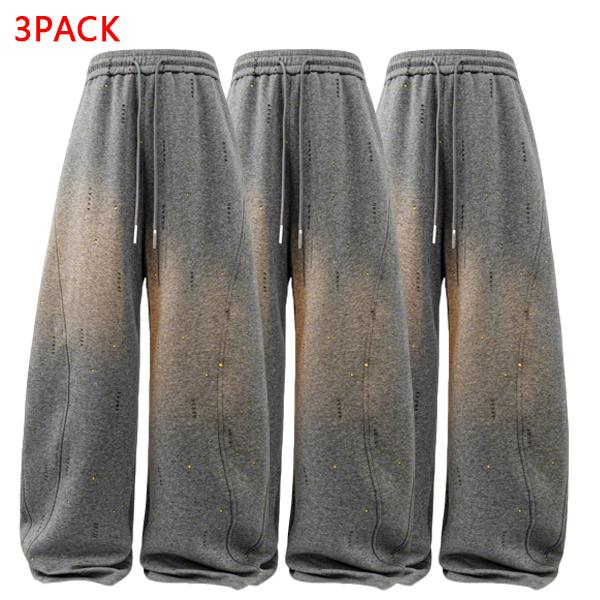 3PACK Men's Premium Sparkle Wide Leg Pants, Casual Drawstring Baggy Trousers, Perfect for Club, Party, Daily & Streetwear