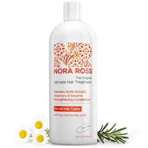 Nora Ross Odorless Garlic Extract Strengthening Conditioner with Rosemary and Sesame Seed Oil – Natural Deep Hair Conditioner for Women and Men with Dry, Damaged, Thinning Hair – Hydrating Paraben-Free Treatment – 32oz