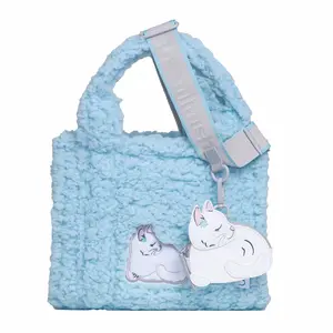 Sherpa Tote Bag – Cozy, Colorful & Convertible with Matching Coin Purse, Sweet Cats