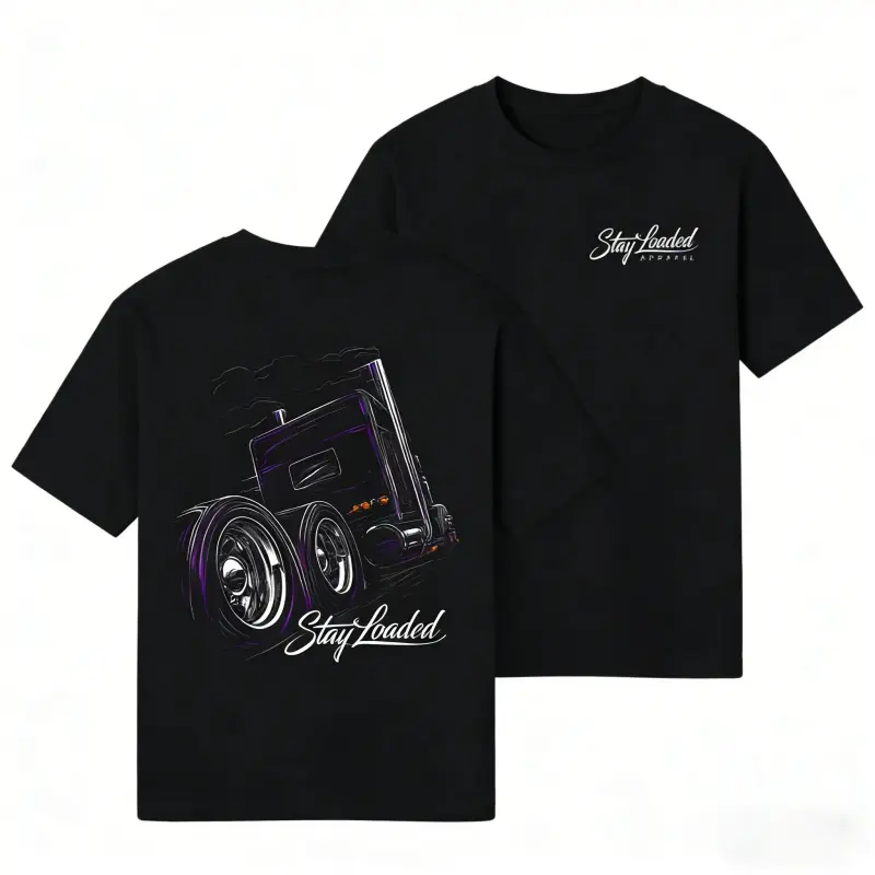 Graphic T-shirt "Stay Loaded" Neon Truck Tee, Bold Rig Bright Spirit, Your Passion Lit Up and Worn Proud, TikTok Shop Deals, Unisex Summer Casual Graphic Tee, Trendy Streetwear Top