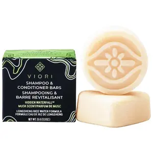 Viori  Mini Hidden Waterfall Shampoo & Conditioner Bar Set travel anti-dandruff anti-itching trending quick growth ouai detox moisturising natural hair Obsessed Haircare black care curly