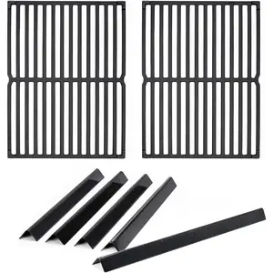 7535 Flavorizer Bars 21.5'' and 7522 Cast Iron Cooking Grid Grate 15'' for Weber Spirit 200 Series, Spirit E210/S210, Grill Replacement  for Weber Spirit 500   A