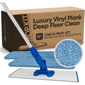 Luxury Vinyl Plank Floor Mop-Deep Clean Without Damaging, Heavy Duty Lightweight, Reusable Microfiber Mop Pads