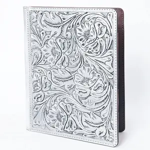 Lancaster Silver Hand Tooled Leather Portfolio