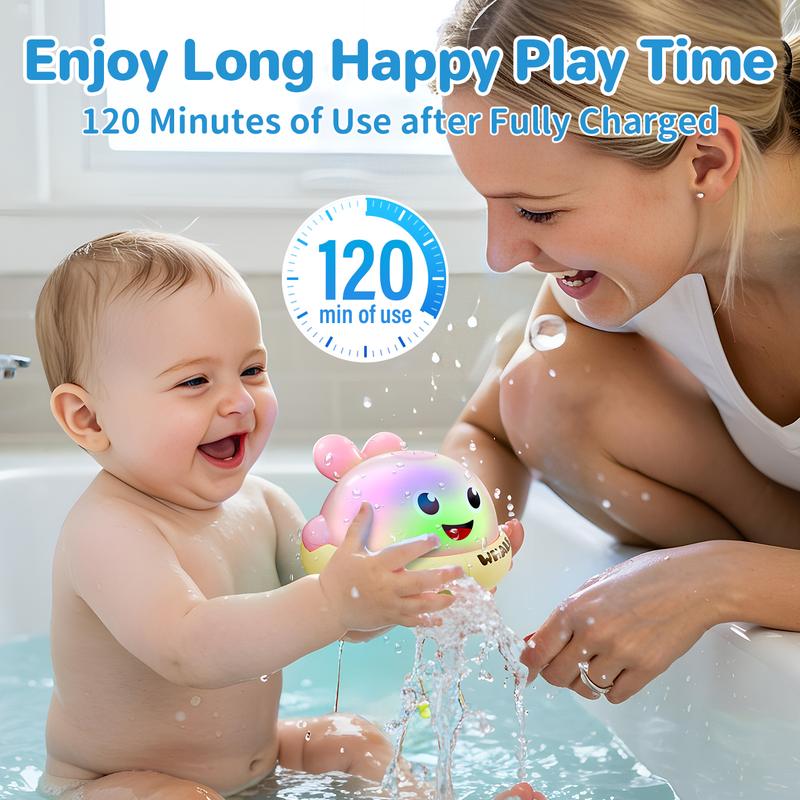 Bath Toys for Kids Age 1-3, Light Up Baby Bath Toys for 1 2 3 Year Old Girl, Pool Water Toys for Toddlers Whale Bathtub Toys for 1 2 3 Year Old Boys & Girls Birthday Gifts (Pink)