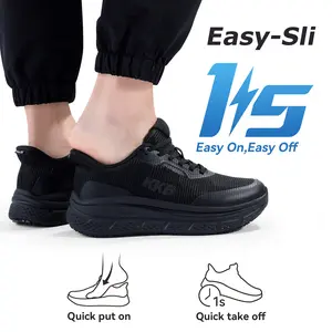 KKB 2026 New Men's Low-Cut Anti-Skid Breathable Cushioned Slip-On Loafer Walking Shoes - Waterproof, Arch Support, Fall-Resistant, Quick On/Off All-Seasons Casual Trainers for Kitchen, Restaurant Use, Breathable Casual Trainers