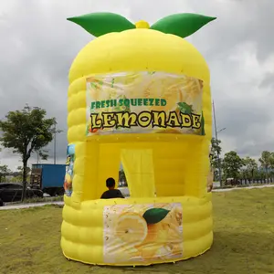 Inflatable Lemon Stand Booth Inflatable Lemon Tent Booth with Blower - Bright Yellow 10x10x15ft Pop-Up Display Kiosk for Events, Promotions, Farmers Markets, Brand Activations & Outdoor Advertising