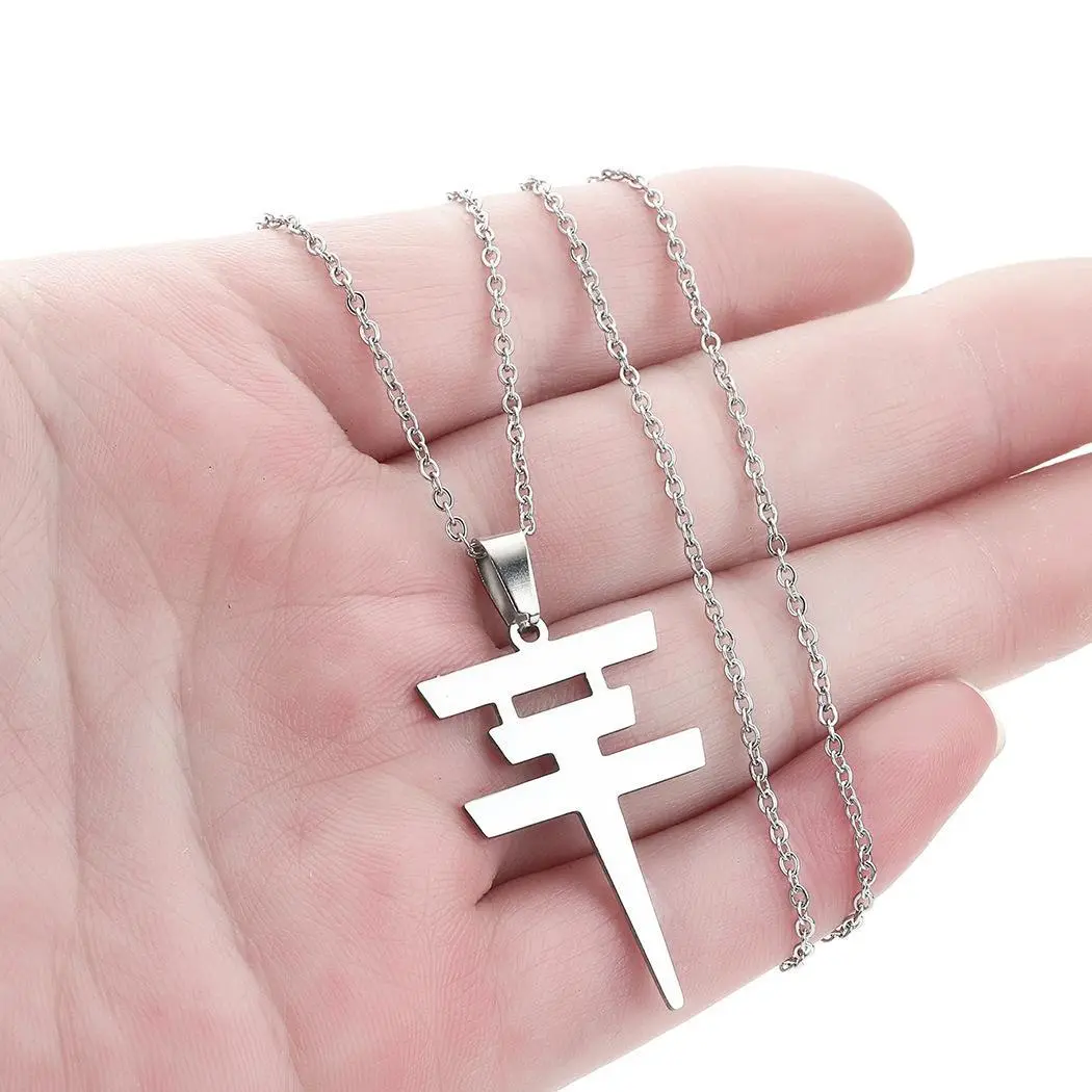 Korean Fashion Pendant Necklace with Chain Detailing, Stainless Steel Choker, Daily Wear Statement Jewelry for Female, Chain Detailing Necklaces