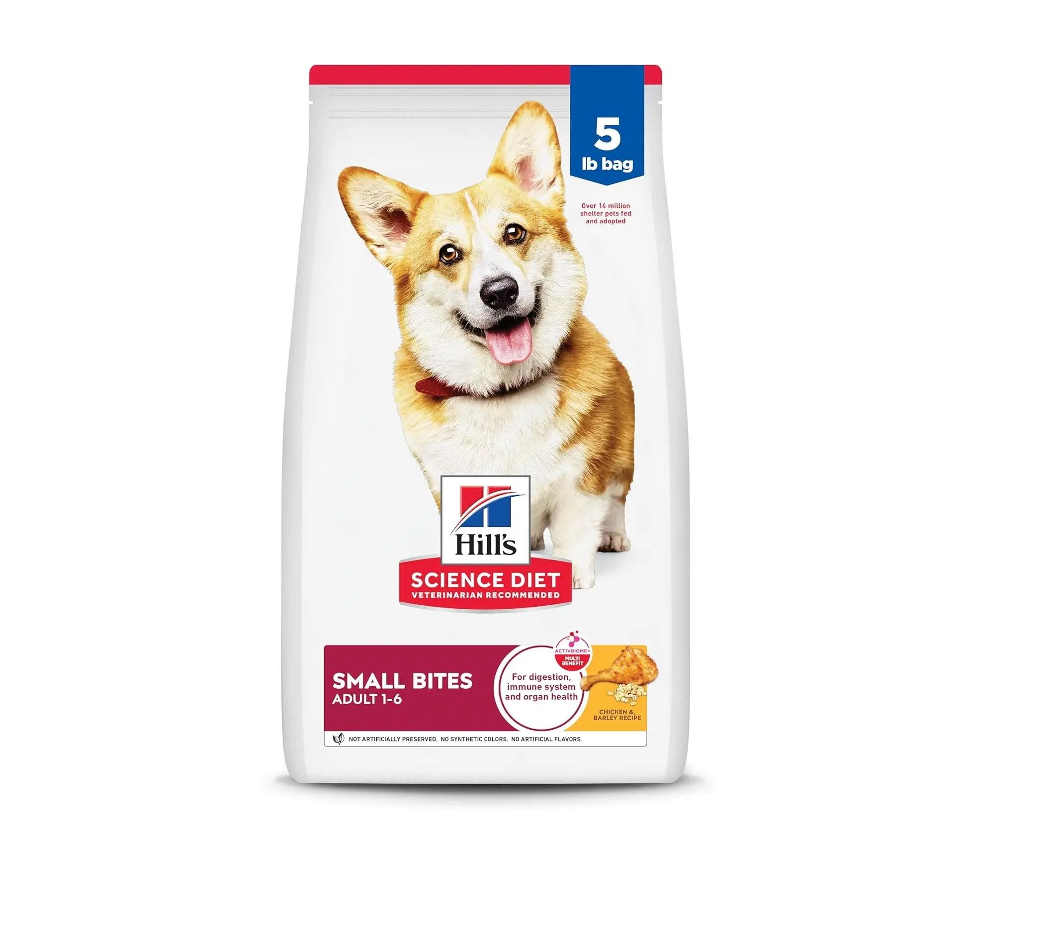 Hill's Science Diet Adult 1-6 Small Bites Dry Dog Food, Chicken & Barley, 5 lb. Bag