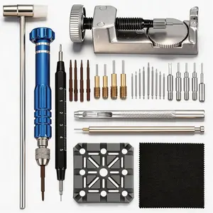 Watch Link Removal kit - Adjustment Tool Kit,Watch Band Tool with Spring Bars,5-in-1 Precision Screwdriver,Holder,Hammer,Spring Bar Tool with Scale for Watch Resizing