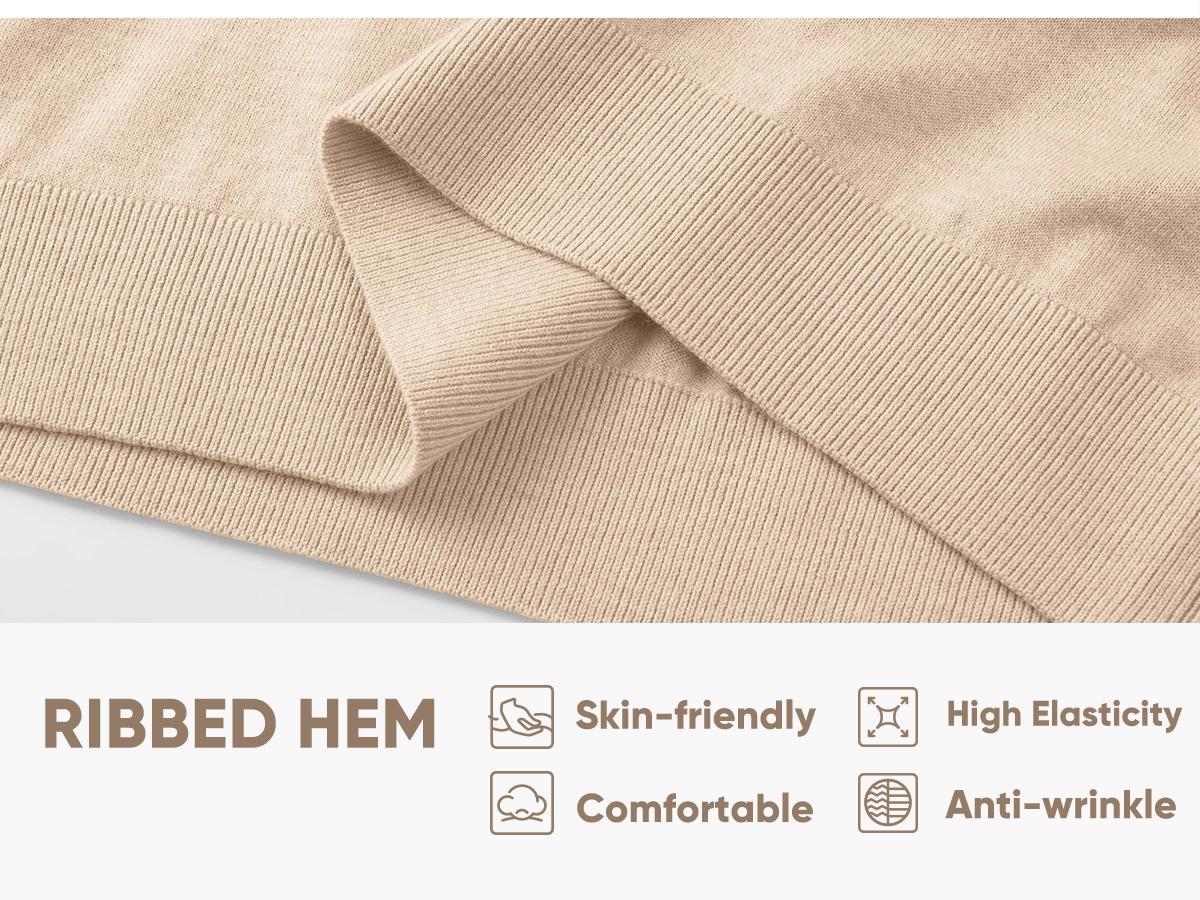 JMIERR Men's Wool Blend Short Sleeve V-Neck Sweater Soft Textured Knit Pullover for Business Casual Wear