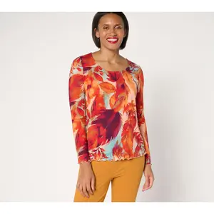 Attitudes by Renee Yummy Jersey Scoop Neck Top