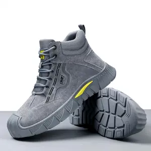 Men's Steel Toe Work Boots: High-Top Safety Sneakers with Non-Slip Traction Durable, Comfortable & Stylish All-Season Wear