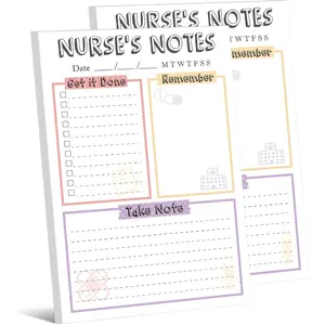 2 Pack Nurse Notepad 5.9 x 8.7 Inch Nurse  Note Pad Daily Planner Notepad Stationary  Haves for  Week Appreciation Gifts Supplies