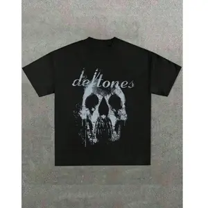 Graphic Cotton T Shirt Plus Size Men Rock N Roll Band Tribute Skull Soft Short Sleeve Casual Summer Top