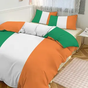 Ireland Flag Inspired 3-Piece Bedding Set (1 Duvet Cover + 2 Pillow Shams) – 102"×90"