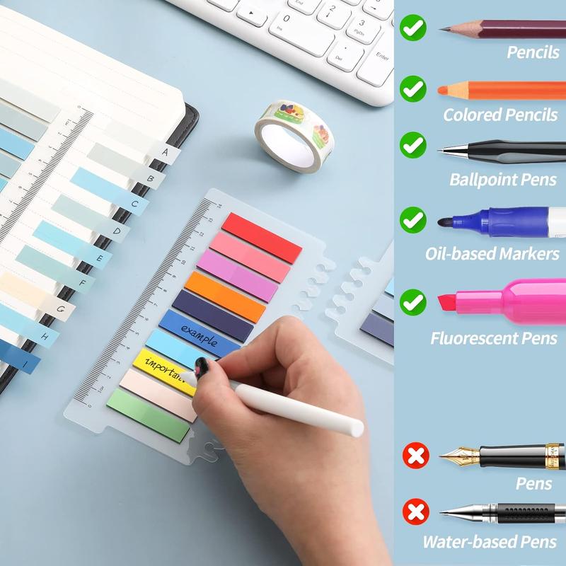 2000Pcs Sticky Tabs for Annotating Books, Clear Sticky Notes for Binders, Page Markers for Notebooks, Multi-Colored Writable and Repositionable Book Flags Strip Index Tabs