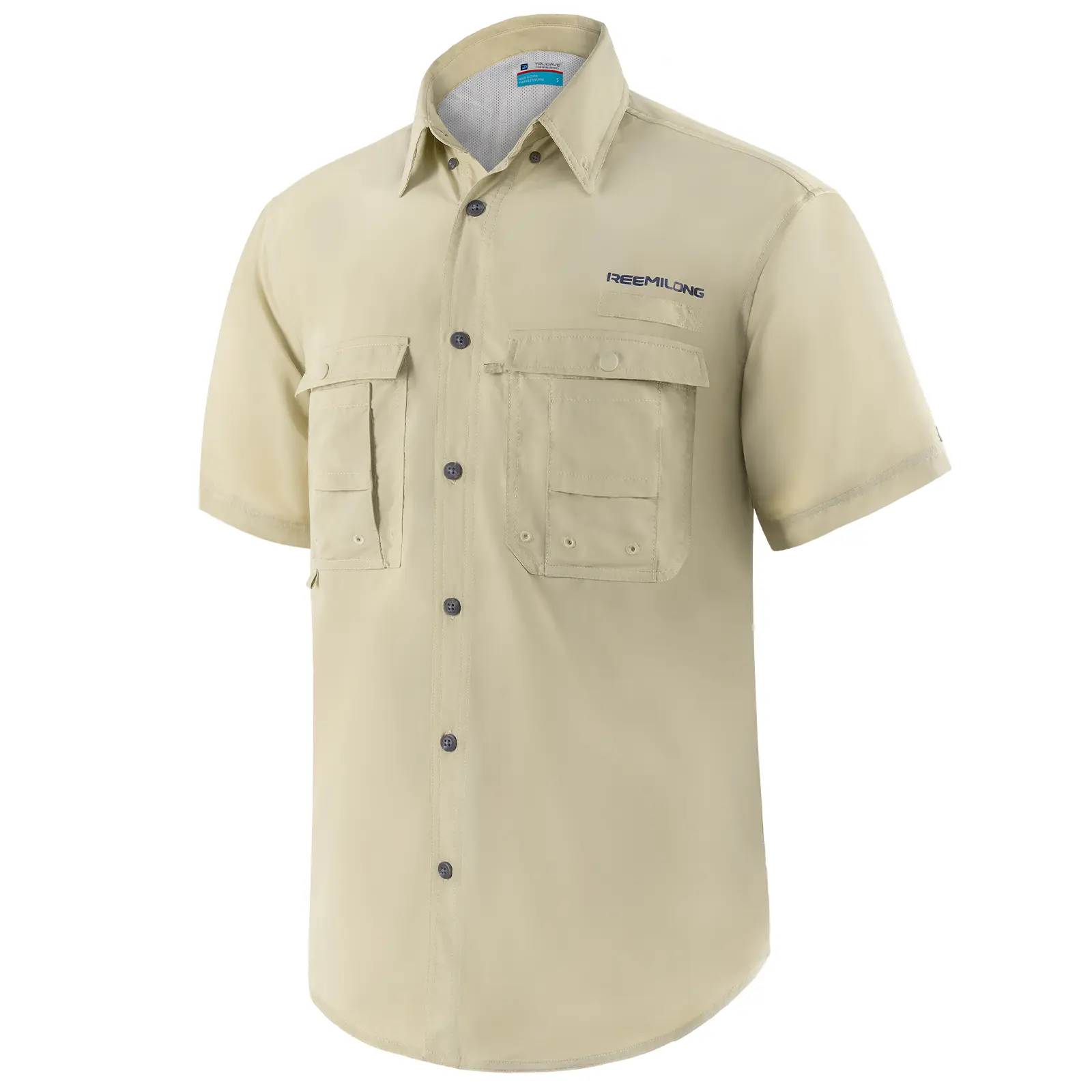 TruDave Men's UPF 50+ UV Short Sleeve Hiking Fishing Shirt with Button Down Front, Pockets, and Quick Dry Performance for Fishing Gear