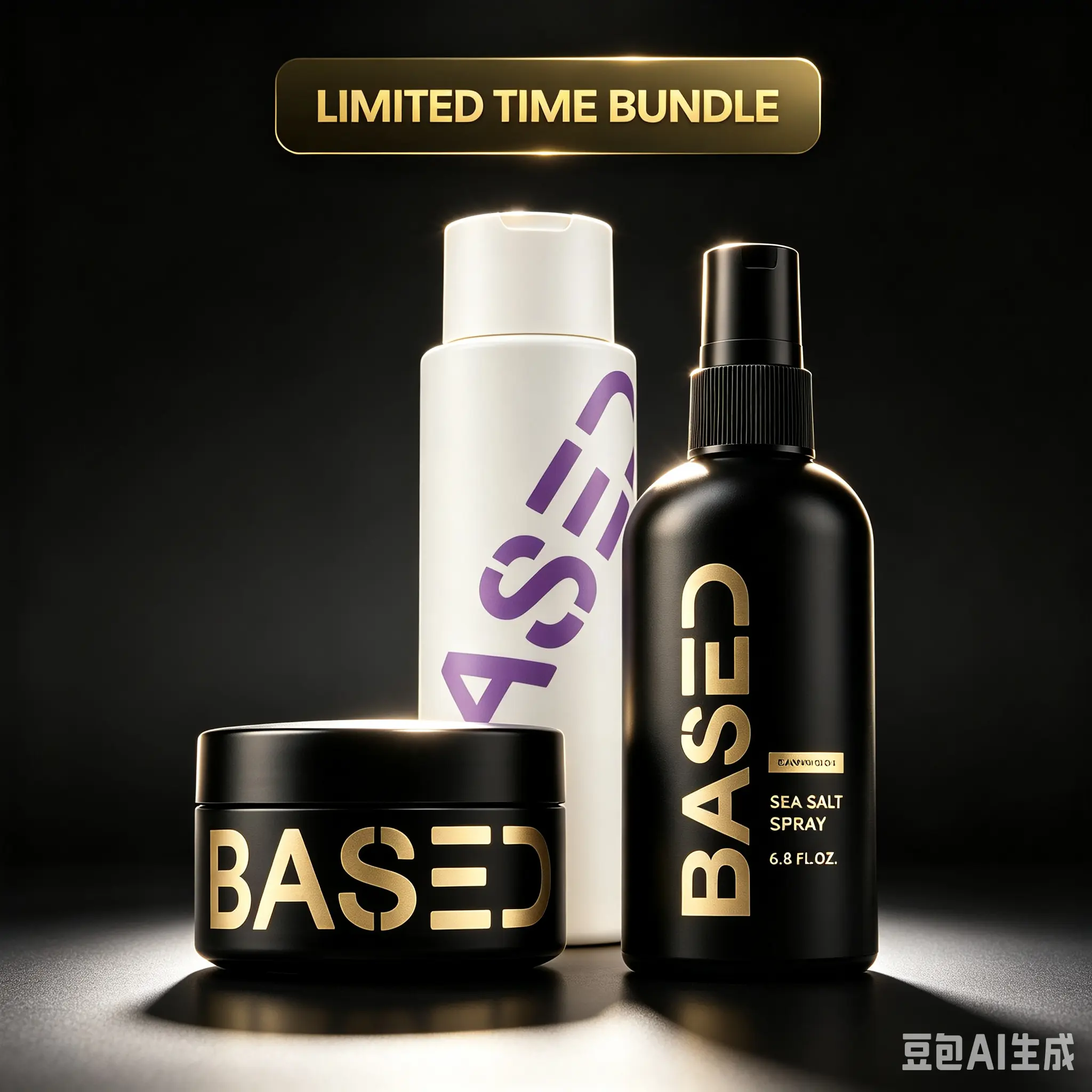 BASED Deluxe Straight/Wavy Hair Kit | Shampoo, Conditioner, Texture Powder, Hair Clay, Pomade, Sea Salt Spray | Science-Backed, High Performance