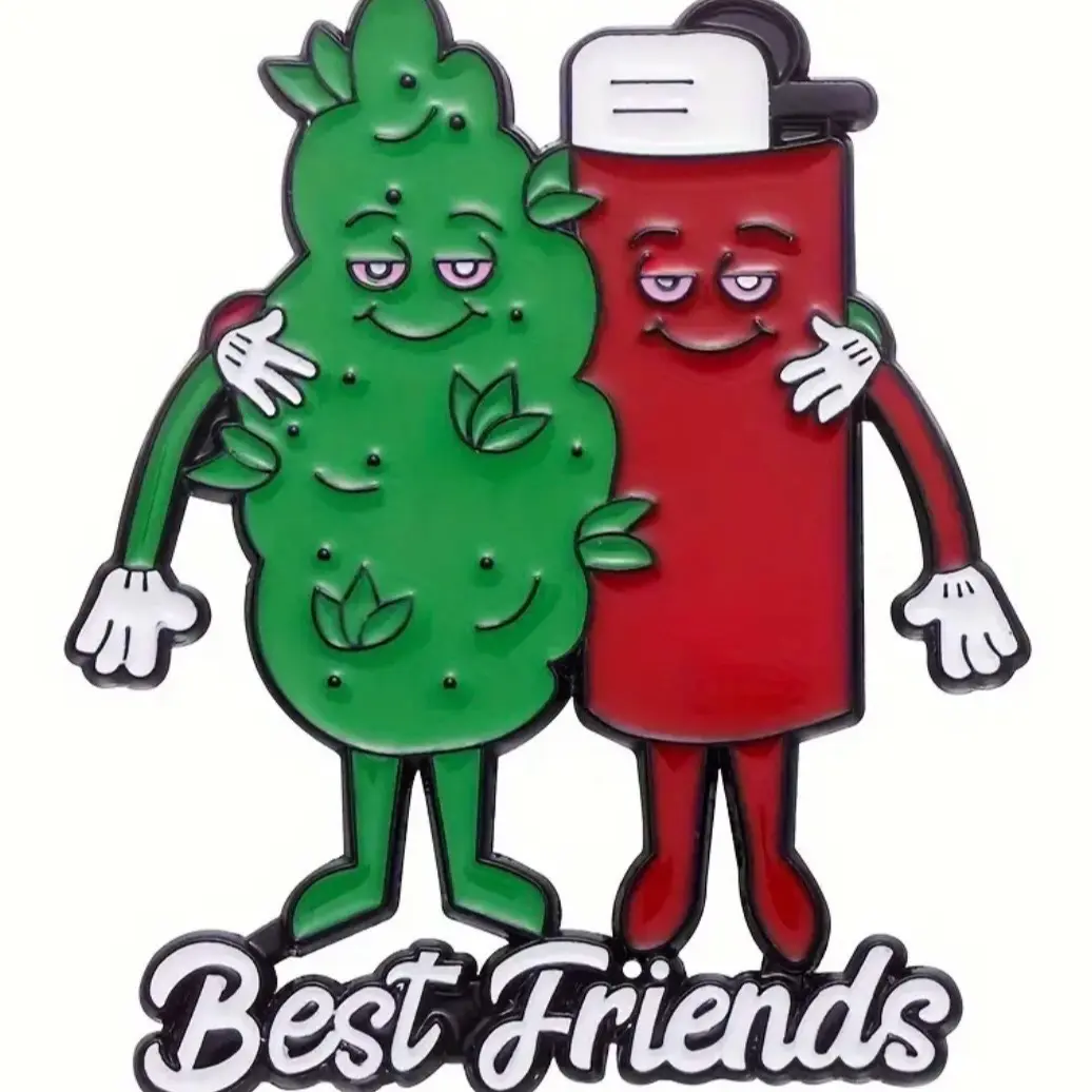 Funny Best friends enamel pin