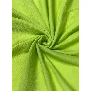 Lime Green Crinkle Cotton Gauze