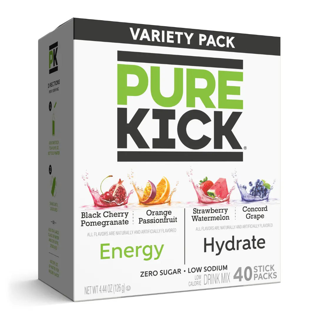 PURE KICK Energy & Hydrate Singles To Go 40ct Variety Pack PURE KICK Energy & Hydrate Singles To Go 40ct Variety Pack