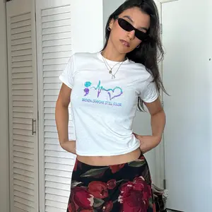 Broken Crayons Still Color Y2k Baby Tee, Inspirational Quote Tee Mental Health Shirt, Mental Health Matters Tee, Retro Meme T-shirt