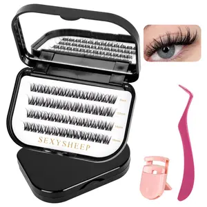 Self-Adhesive False Eyelashes, Natural Look Fake Lashes for Eyelash Extension, Women & Girls Eye Makeup, Professional Eye Makeup Accessories, Eyelash Extensions Kit