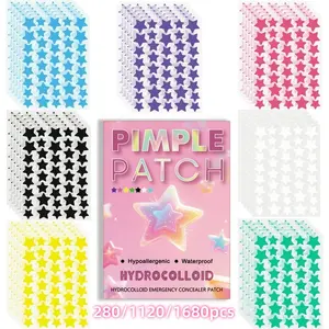 Star Blemish Patches with Salicylic Acid & Tea Tree Oil, Transparent Pimple Patches, Cute Acne Skincare, Facial & Blemish Treatment