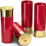 HittCraft 12 Gauge Shotgun Shell Shot Glass Set of 4 (1.5oz) - Classic Solid Red & Gold Reusable Durable Dining Drinkware, Unique Custom Bullet-Shaped, Ideal for Men's Gifts Ideas, Unique Gifts for Man