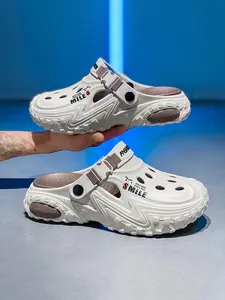 Men's Colorblock Clogs, Casual Comfortable Breathable Non-slip Clogs, Fashionable Shoes for Summer Beach Vacation, Footwear, Slipper Shoes