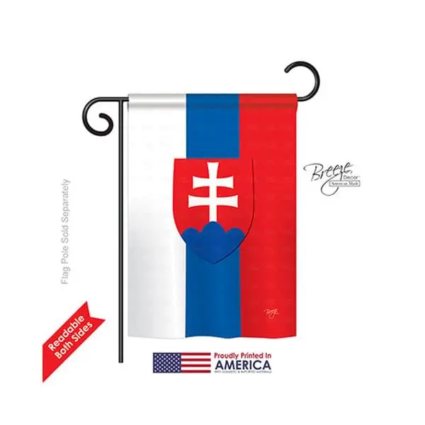 Breeze Decor 58197 Slovakia 2-Sided Impression Garden Flag - 13 x 18.5 in.