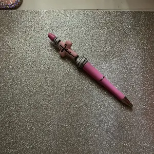 Title:  Pink Jesus Cross Beaded Pen – Handmade Faith-Inspired Writing Gift
