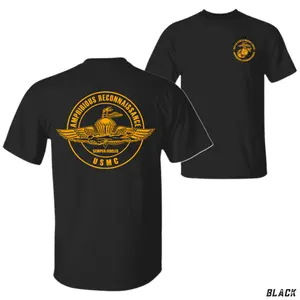 Amphibious Recon Marines Shirt – Bold Tactical Wings & Parachute Design, Support Our Troops, Perfect Gift for Marine Families, Men & Women’s Military Tee
