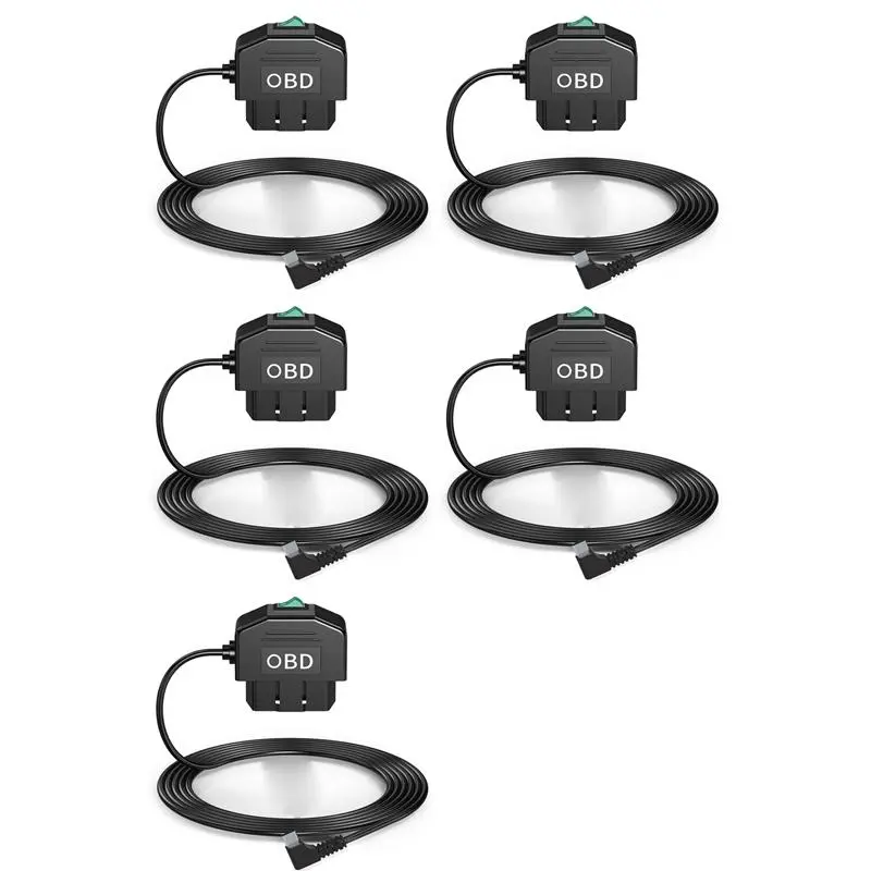 5X Dash Cam OBD Hardwire Kit,Dash Camera USB Type C Hardwire Kit with OBD Power Cable for Dashcam 12-24V to 5V/3A