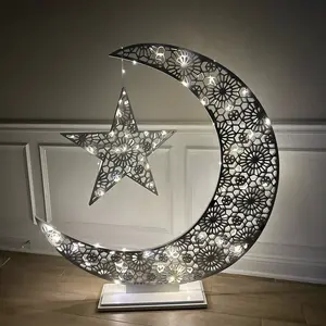 Ramadan/Eid Wooden light up Crescent Moon festive decoration