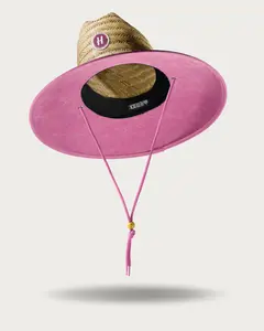 Lifeguard Straw Hat in Solid Pink