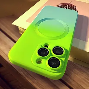 Gradient Magnetic Wireless Charging Phone Case for iPhone 16 Pro/16 Pro Max/16 Plus/16/15/14/13/12/11 Pro Max – Soft TPU Cover with Camera Lens Protector