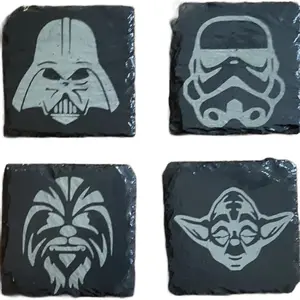 Custom Engraved Slate Coasters set of 4, Non-Slip, Durable,High Quality, handmade Laser Engraved personalized set of coasters, Tableware, XTool custom laser engraving, perfect home gift for anyone and everyone!