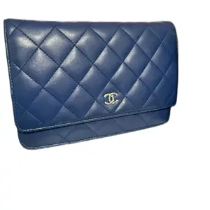 Pre-owned CHANEL lambskin leather Crossbody Bags Wallet on Chain (WOC) with silver hardware