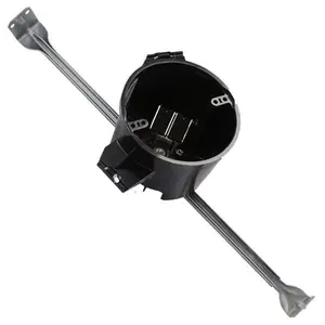 Cantex 3012620 25 cu. in. Work Round Polycarbonate Electrical Box with Hanger Bar, Black