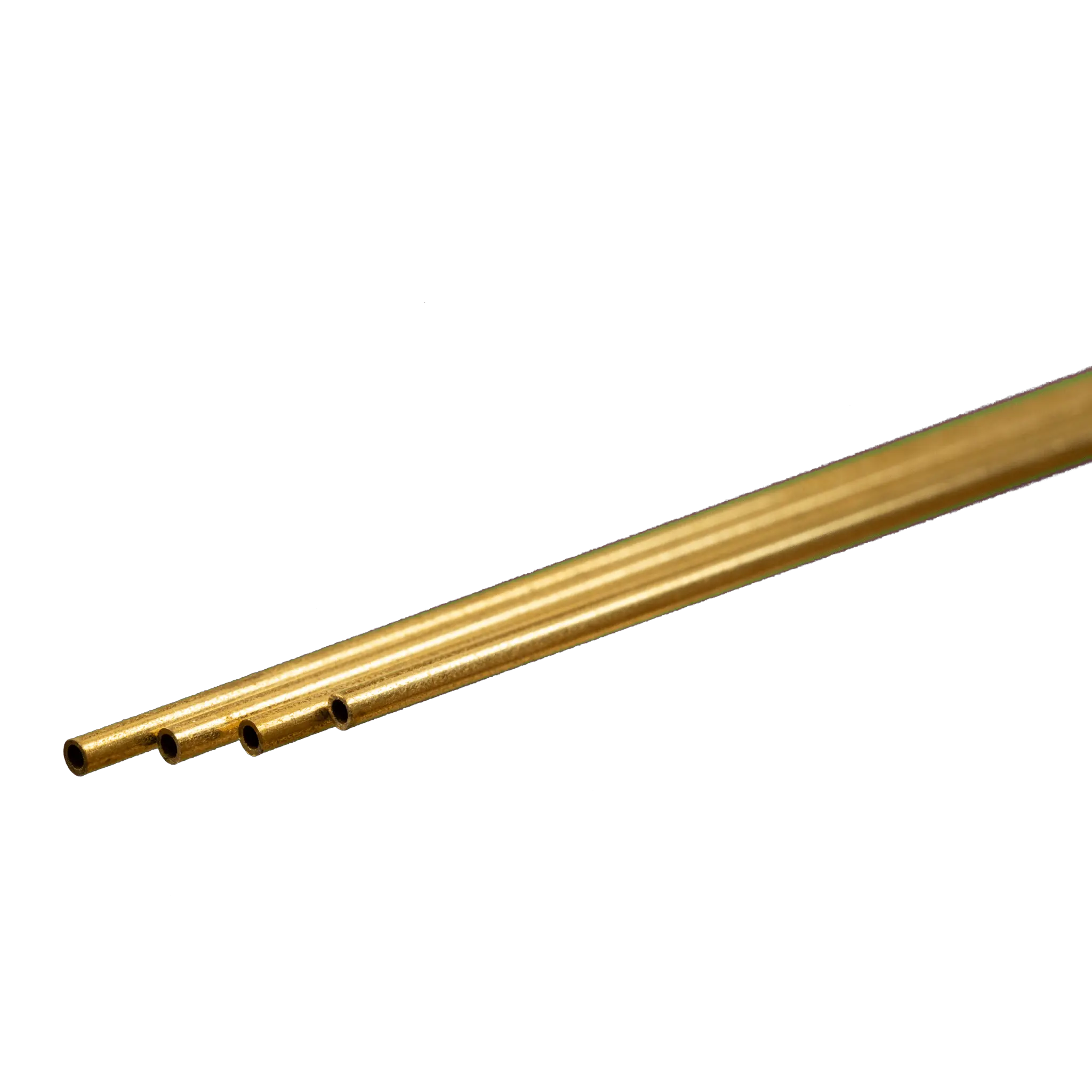 Round Brass Tube: 1.5mm OD x 0.225mm Wall x 300mm Long (4 Pieces)