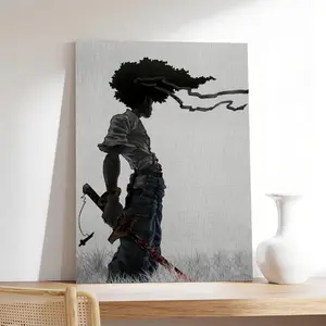 African Samurai Anime Poster, Room Aesthetics Poster, Decoration Painting, Canvas Wall Art, Framed Hanging Ornaments Artistic Print Photo