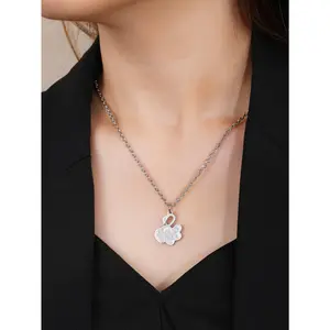 1pc Elegant Glamorous Lucky Swan Pendant Necklace Fashion Stainless Steel Jewelry For Women For Valentine's Day Gift