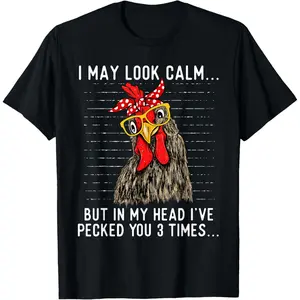In My Head I've Pecked You 3 Times - Chicken Lover Poultry T-Shirt Graphic tees