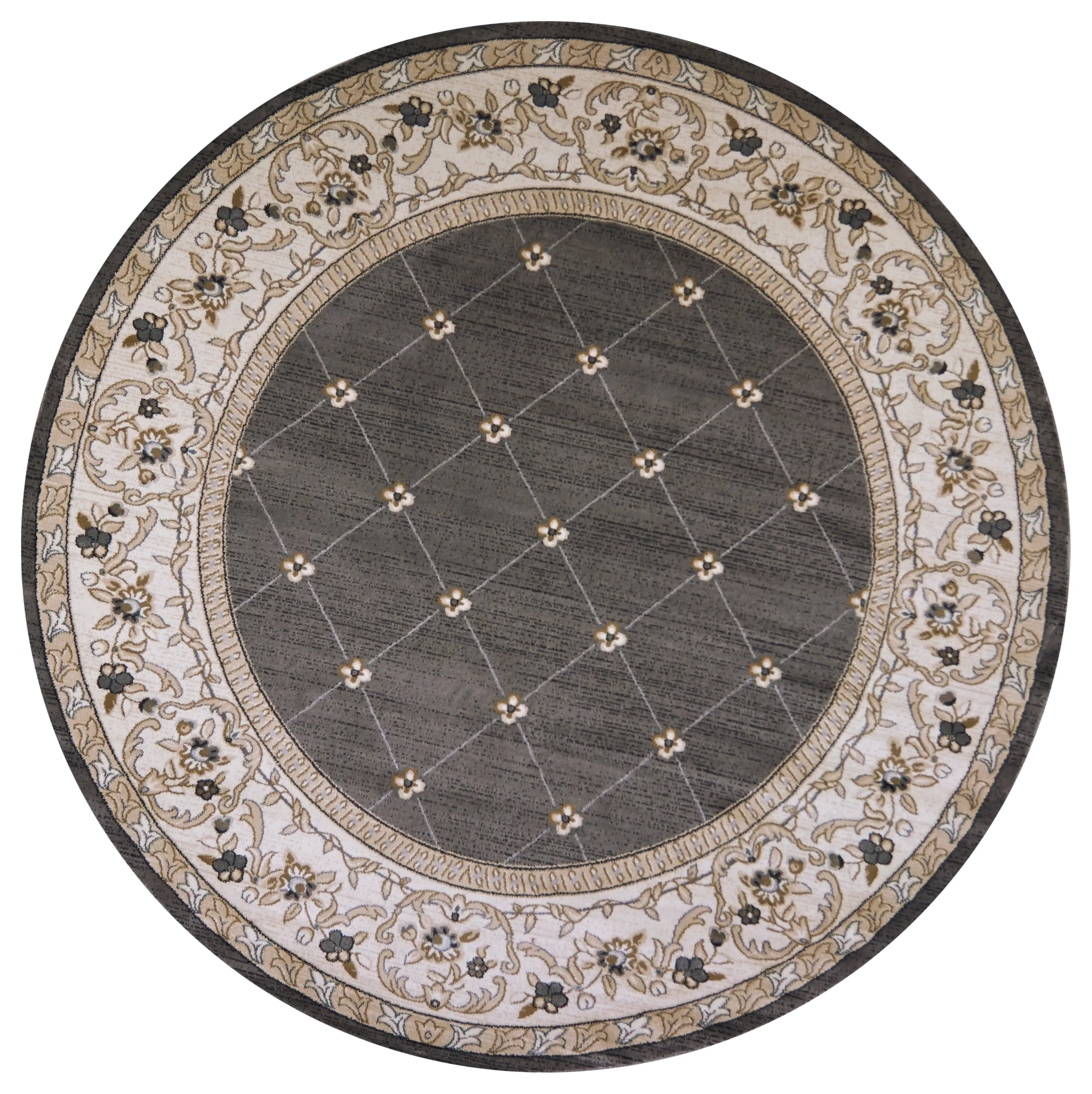 Avalon 5615 Grey/Ivory Courtyard Machine Woven Performance Area Rug - KAS