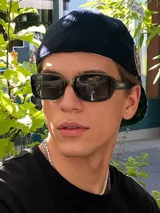 Men's Square Frame Sunglasses, Lightweight Pure Color Frames, Soft Lenses, Comfortable No Pressure Fit for Outdoor Commuting Driving