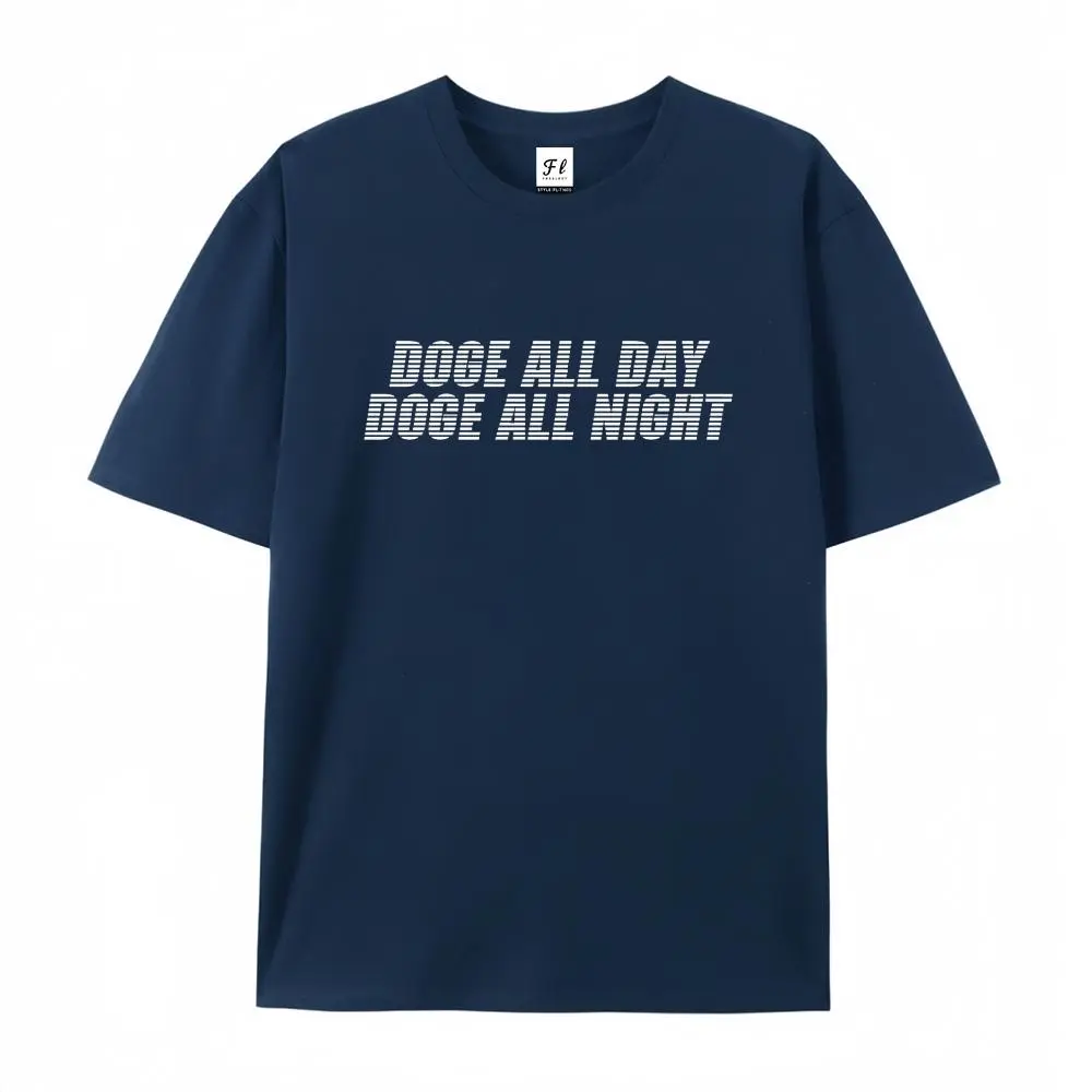Men's T-Shirt Top with Cartoon Style Doge Meme Graphic, Casual Classic Digital Print Short-Sleeve in Breathable Soft Cotton, Vibrant, Round Neck, M