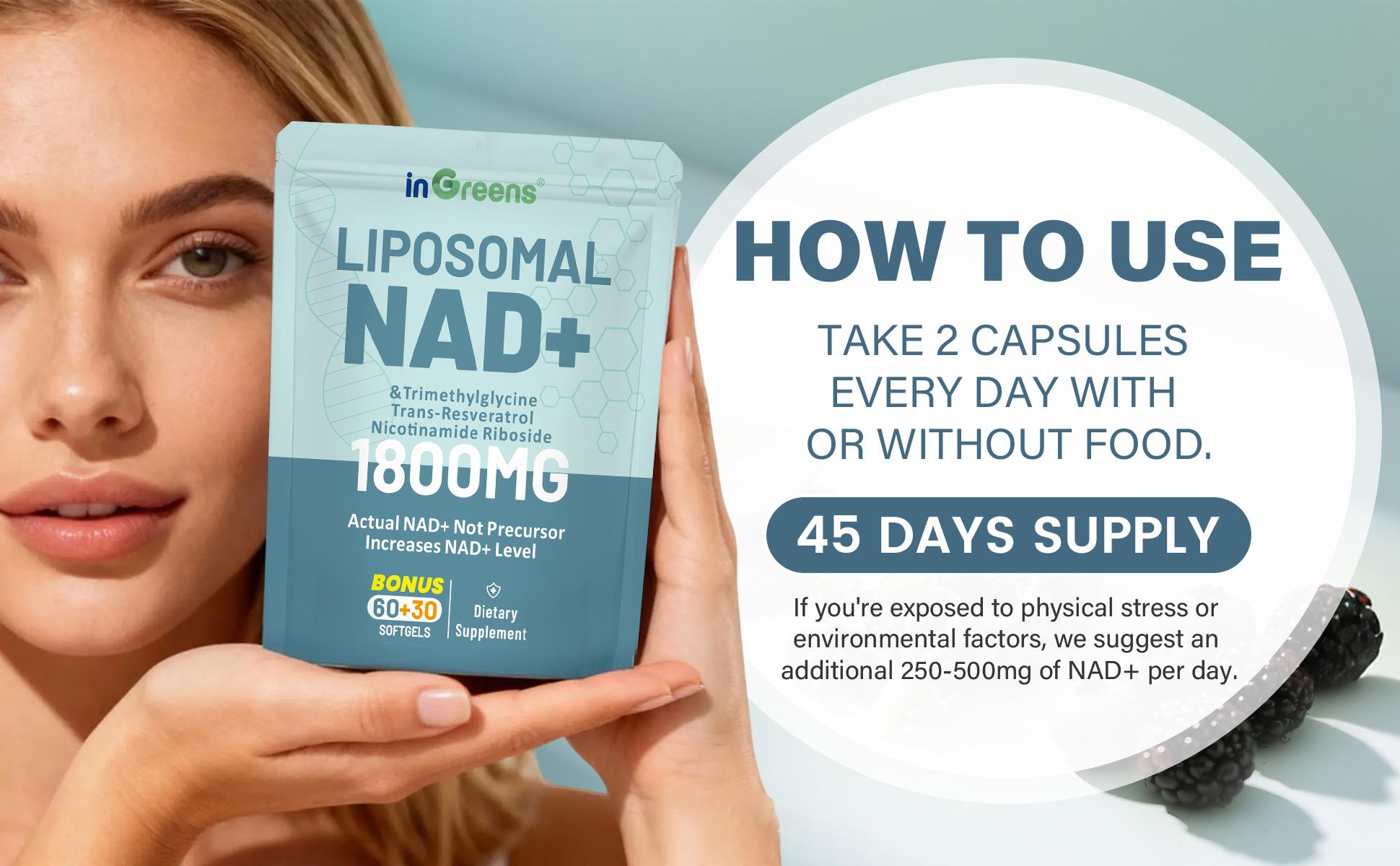 inGreens NAD+ Supplement 1800mg -Pure NAD Supplement -Energy and DNA Repair, Aging Defense, Brain Function -90Counts (45 Days) inGreens NAD+ Supplement 1800mg -Pure NAD Supplement -Energy and DNA Repair, Aging Defense, Brain Function -90Counts (45 Days)