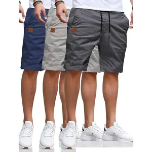 3-Pack Men's Casual Overalls Pants-Summer Outdoor Drawstring Beach and Golf Equipment, Multicolor Polyester Fiber, Smooth Cloth, with Pocket, Beach Shorts